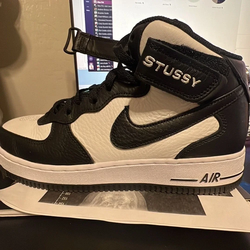 Nike Air Force 1 07 Mid SP Stussy Black White DJ7840-002 Mens 8